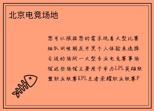 北京电竞场地